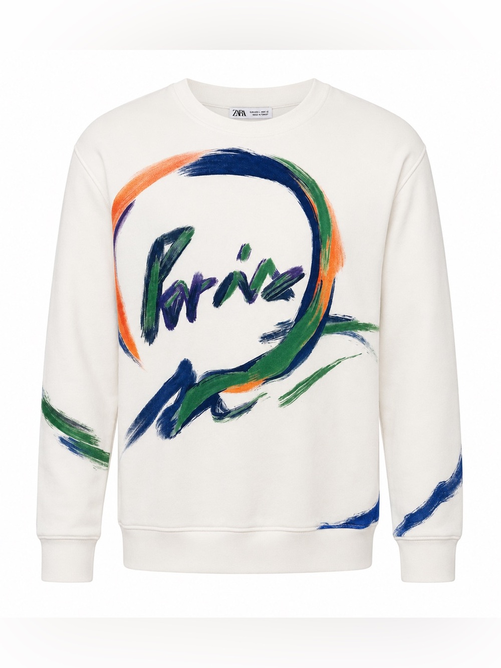 Zara brushstroke crewneck sweatshirt, large